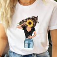 thumbnail image 3 of Camiseta de dibujos animados para mujer, ropa de manga corta, informal, de viaje, bonita, a la moda, 3 of 5