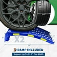 thumbnail image 3 of Royalbelle 2PC Blue Car Ramp, Solid Steel Vehicle Ramp for Garage Maintenance, 3 of 6
