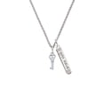thumbnail image 2 of Delight Jewelry Silvertone Mini Open Peace Heart Key Silvertone Live the Life You Have Imagined Bar Charm Necklace, 23", 2 of 4