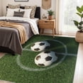 thumbnail image 4 of Soccer Sport Area Rug, Kids Football Pattern Carpet, Washable Non Slip Low Pile Soft Thin, Living Room Bedroom Home Decor Mat 3x5ft, 4 of 8