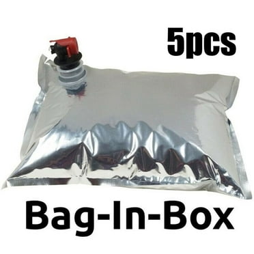 Sunshine 5 Liter BIB Bag BAG IN BOX Wine Bags With Tap For HomeBrew Wine Dispenser 5 Pack