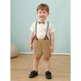 thumbnail image 3 of Toddler Boys Formal Outfits 12 Months-5T Suits Baby Clothes Set Shorts Sleeve Shirt Suspender Pants, 3 of 11