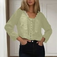 thumbnail image 2 of EDFBUYKRS Womens Long Sleeve Shirts, Casual Crewneck Tunic Tops for Womens Fall, Basic Tees for Women Loose Fit M, 2 of 8