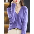 thumbnail image 6 of Women‘s Sweater 2024 Spring Autumn Cardigans V-neck Single Breasted Short Slim Lady Knitwear Tops Solid Korean Fashion Cardigan, 6 of 7