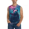 thumbnail image 1 of Fotbe DJ Panda Hot Air Balloon Men's Camiseta sin Mangas Estampada para Hombres, Playera Casual para Gimnasio, Entrenamiento, Playa-Small, 1 of 7