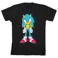 thumbnail image 3 of Sonic the Hedgehog Modern Character Youth Black Graphic Tee - XS, 3 of 5
