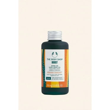 The Body Shop Boost Shine On Hair & Body Oil, Mandarin and Bergamot Essential Oil ��� Revitalizes Hair & Body with a Healthy Glow ��� Vegan ��� 3.3oz Mandarin & Bergamot