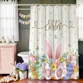 thumbnail image 5 of Shower Curtain for Bathroom Easter Egg Cute Rabbit Tail Waterproof Bath Curtains Shower Curtains with Hooks,Beige Plank Pastoral Floral Bathroom Curtain Privacy Drapes for Bathtubs Toilet 72x72in, 5 of 9