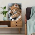 thumbnail image 5 of Qisvanset Cute Ginger Kitten Sleeping Canvas Wall Art 15.75x11.81 Inches, 5 of 8