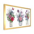 thumbnail image 2 of Designart 'Transparent Vases With Bouquets of Wildflowers I' Farmhouse Framed Art Print, 2 of 4