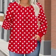 thumbnail image 4 of Women's Plus Size Tops Long Sleeve Tunic Shirts Trendy Flowy Pleated Casual Crewneck Blouses Loose Blouses Sizes 1X-5X, 4 of 6
