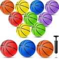 thumbnail image 1 of Paquete de 12 pelotas de baloncesto de goma Jerify, tamaño 4, 20 cm de diámetro con bomba, 1 of 7