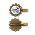 thumbnail image 1 of Cœur Route Motif Numéro Épingle à Cheveux Fleur en Métal Vintage, 1 of 3