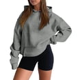 thumbnail image 2 of Leidass Women's Oversized Pink Hoodie Sweatshirt, Casual Long Sleeve Pullover with Pocket, Soft and Cozy for Everyday Wear Light Gray 2XL, 2 of 8