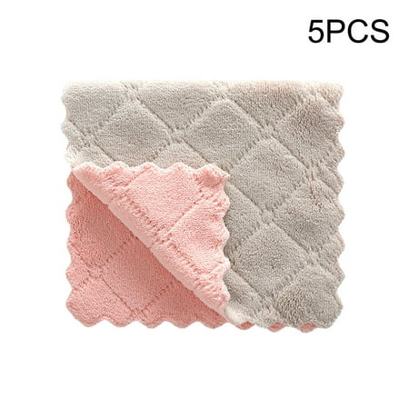 

Christmas Home Kitchen Dish Towels Double-sided Printing 27 x 16 Coral Absorbent 5PCS