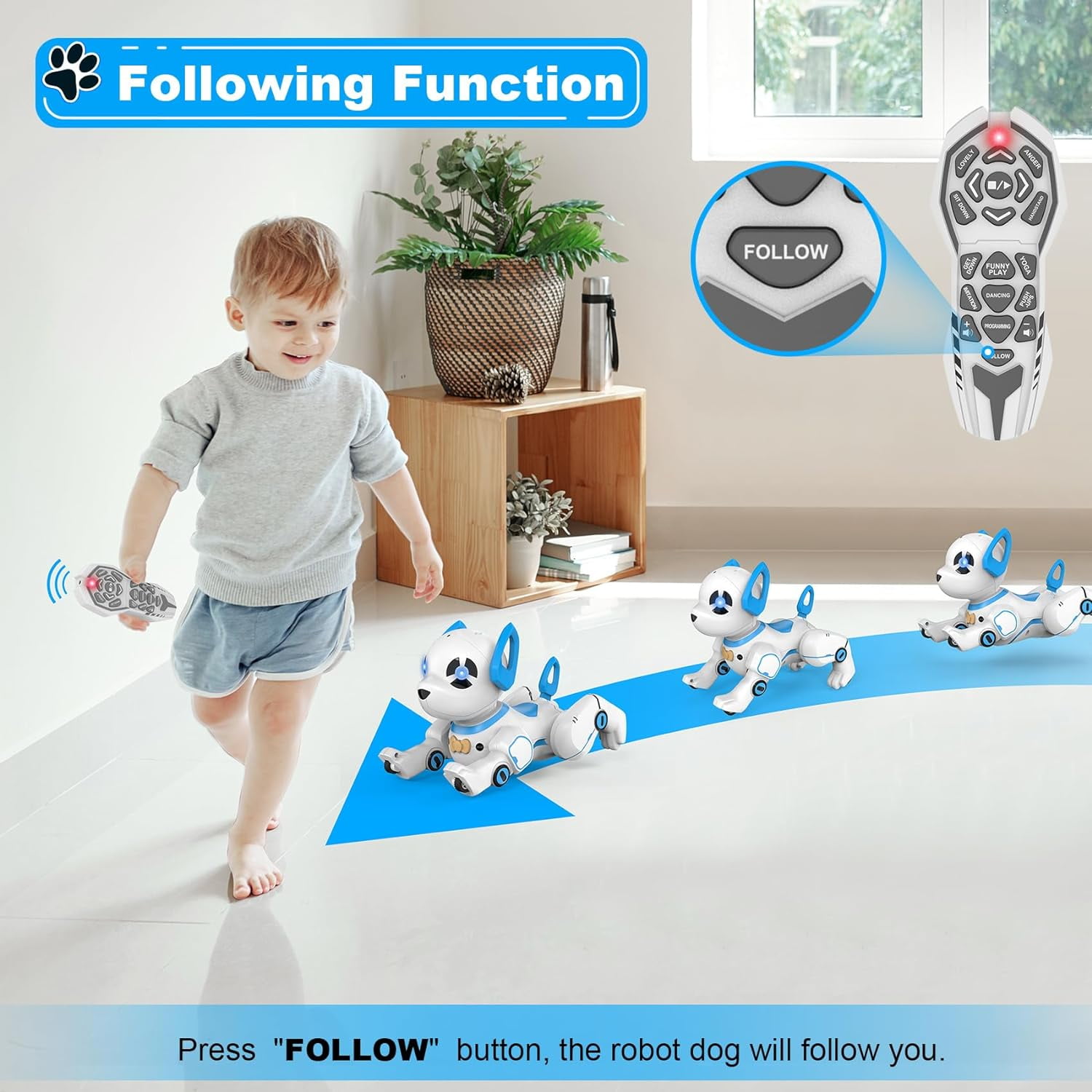 RC Stunt Robot Toys Dog Imitates Animals Music Dancing Handstand Push-up Follow Functions for Kids Boys Girls-Remote Control Robot Dog Toy, Programmable Smart Interactive Robotic Pets