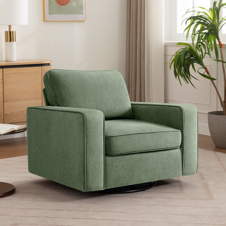 Coolhut 360° Swivel Accent Chair, Green Cloud Fleece photo 8