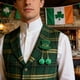 thumbnail image 1 of Decoraciones para la fiesta del Día de San Patricio | Sombrero de paja de plástico verde y dorado con colgantes de moneda | Pack de 2 adornos colgantes para celebrar el Día de Irlanda, 1 of 6