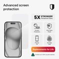 thumbnail image 4 of ZAGG InvisibleShield Glass Elite Anti-Glare iPhone 15 Screen Protector - 5X Stronger with Reinforced Edges Scratch & Smudge-Resistant Surface Matte Finish Easy to Install, 4 of 9