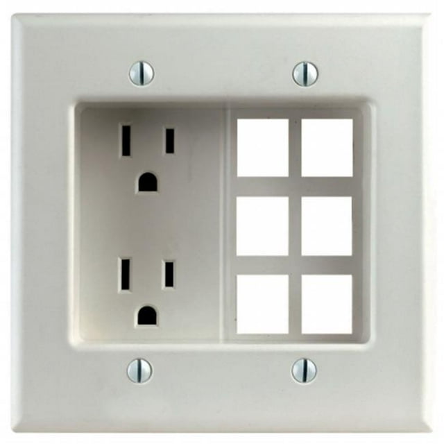 Leviton Electrical & Low Voltage Combo Box, 2-Gang, White