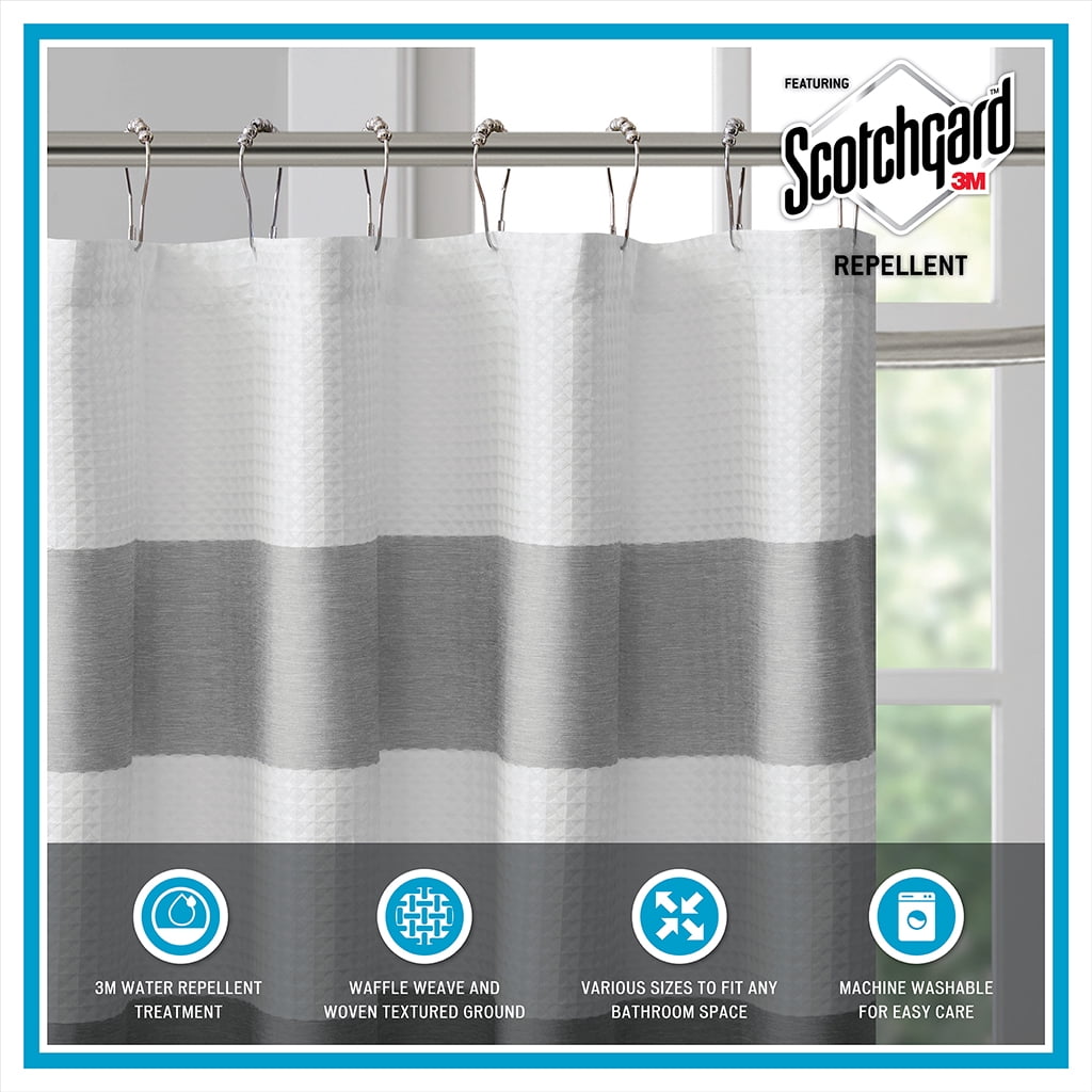 Euroco Shower Curtain with 3M Treatment Grey 108x72"