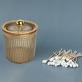 thumbnail image 4 of Meiix Makeup Cotton Holder Jar with Lid, Compact Size for Q-Tips and Cotton Swabs, Desktop Vanity Organizer Gold, 4 of 4