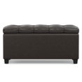 thumbnail image 3 of Sienna 34" Transitional Rectangle Ottoman Bench in Tanners Brown Faux Leather, 3 of 12