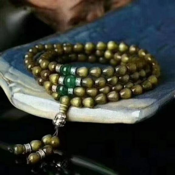 108 Beads Wood Mala Bracelet Buddhist Prayer Beads Necklace Meditation Yoga Spiritual Jewelry for Men and Women