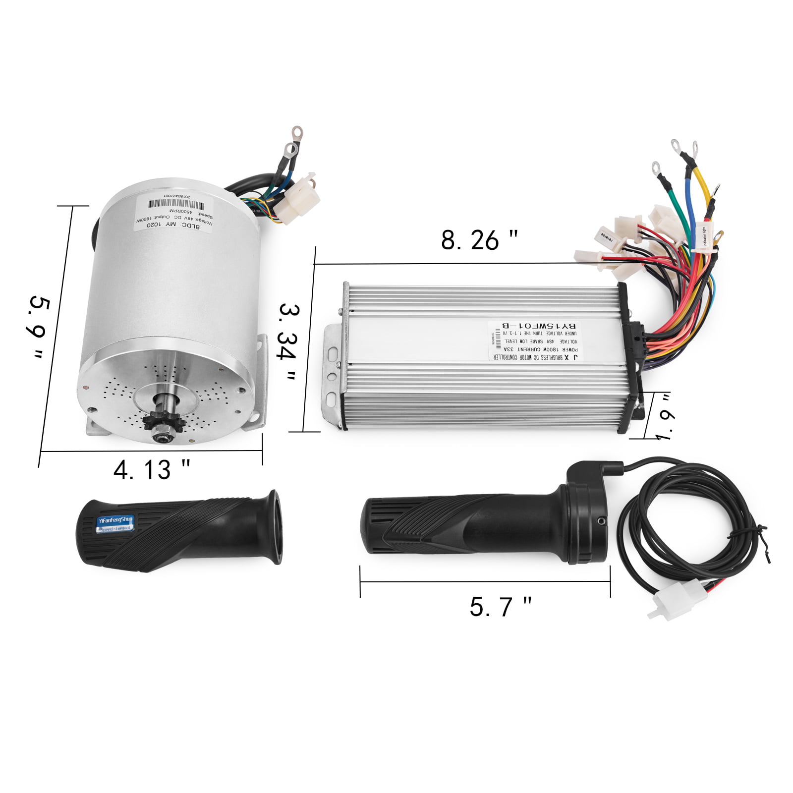 48V 1800W Electric Brushless Motor Speed Controller W/ Throttle Grips Scooter 
