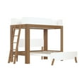 thumbnail image 3 of Max & Lily Mid-Century Modern Twin over Full L-Shaped Bunk Bed, Solid Wood, White/Pecan, 3 of 8