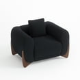 thumbnail image 2 of Morden Fort Sherpa Boucle Black Single Sofa , 44.25"W Cloud Upholstered Armchair Couch with Wood Leg, Black, 2 of 9