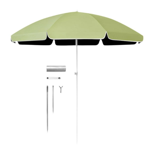 Sombrilla para patio al aire libre, sombrilla de jardín, fácil de transportar con varillas resistentes, portátil verde