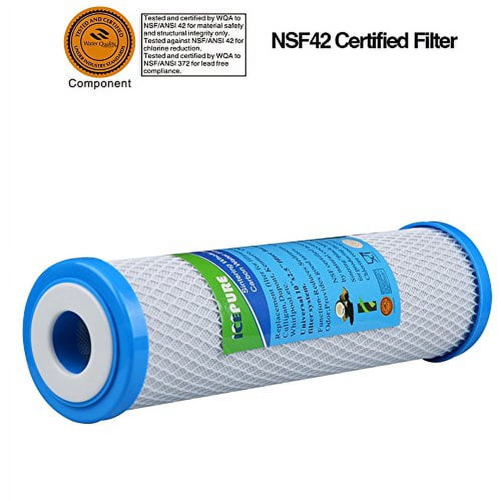 ICP-S-CTO10 4 pack Whole House Sintering Activated Carbon Water Filter 10"compatible with DuPont WFPFC8002, WFPFC9001,Culligan P5-D,Filtrete mpr1000,Whirlpool WHCF-WHWC