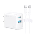 thumbnail image 1 of Cargador para iPhone 20W GaN Carga Rapida Dual Salida USB C & USB Port y Cable Tipo C a IP 1M Compatible con iPhone 12 12 Mini 13 14 Pro Max X XS, 1 of 4