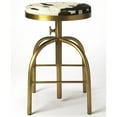 thumbnail image 4 of Beaumont Lane 39" Industrial Cast Iron Adjustable Bar Stool in Gold, 4 of 6