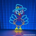 thumbnail image 2 of Glowneon Cartoon Turkey Neon Sign, Turkey Led Sign, Thanksgiving Neon Light, Thanksgiving Led Sign, 2 of 4