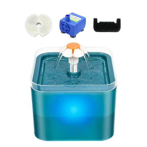 Carevas 2L Cat Water Fountain 3 Water Modes Pet Fountain with LED Night Quiet Pump Pet Drinking Fountain Pet Slow Water Feeders with 2 Cotton Filter for Cats and small Dogs
