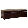 thumbnail image 1 of Bowery Hill Leather Storage Bench Ottoman in Dark Brown, 1 of 2