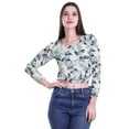 thumbnail image 4 of Moomaya Cropped Long Sleeve Tops For Women Printed Round Neck T Shirt Crop Top, 4 of 4