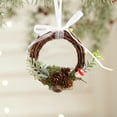 thumbnail image 4 of Deeceymbur Creative Christmas Mini Rattan Wreath Reindeer Bells Element Decor Hanging Ornament for Home Tree Door Holiday, 4 of 6