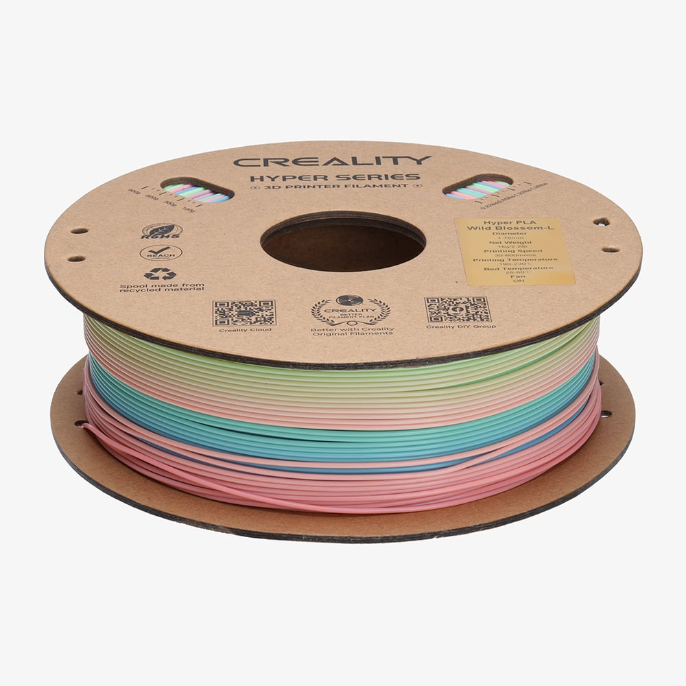 Creality Hyper Rainbow PLA 3D Printing Filament Smooth Vibrant Gradients 300mm/s Printing Speed 2.2lb-Wild Blossom(Short)