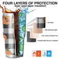 thumbnail image 7 of 30oz Checkered Halloween Pumpkin Pattern Tumblers Stainless Steel Tumbler with Lid and Straw,Vacuum Insulated Double Wall Travel Tumbler Cups Mug with Cleaning Brush for Coffee,Tea, 7 of 7