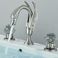 thumbnail image 6 of Brushed Nickel Swan Bathroom Sink Faucet 3Holes 2Handle Vanity Basin Mixer Taps, 6 of 14