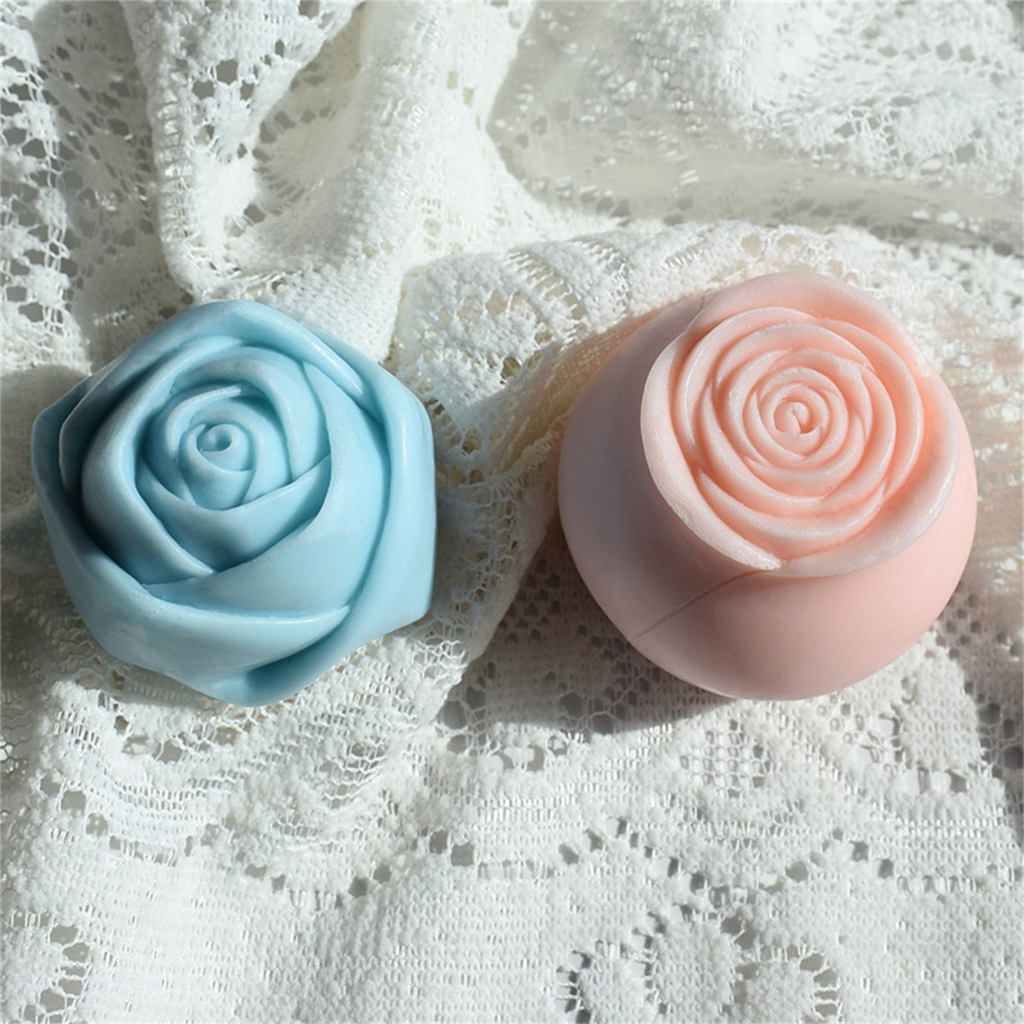Large Flower Silicone Candle Mold DIY Handmade 3D Rose Candle Soap Plaster Resin Cake Baking Tool Home Decorations Gift