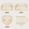 thumbnail image 4 of TouHeart Wooden Playpen for Baby & Toddlers, Foldable Large Baby Safe Play Fence Yards With Gate, 8 Panels, 69"x69"x24", 4 of 10
