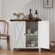thumbnail image 2 of QinaQin Aparador buffet estilo farmhouse con 2 puertas y repisa ajustable, credenza compacta para almacenamiento en sala, cocina o comedor, 2 of 9