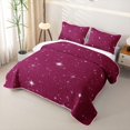 thumbnail image 3 of Manfei Minimalist Stars Twin Quilt Set,Kawaii Cartoon Theme Twin Coverlet Set,Burgundy White,Black Reversible,2 Pieces,1 Bedspread and 1 Pillowcase, 3 of 7