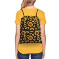 thumbnail image 4 of Fuzoiu Sunflowers And Bww Print Drawstring Backpack Water Resistant String Bag Sports Sackpack Gym Sack for Men Women, 4 of 6