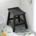 thumbnail image 4 of DWVO Bathroom Bench Bamboo Wood Shower Stool Non-slip Waterproof Shower Seat, Shower Bath Chairs Spa Stool, Black, 4 of 9