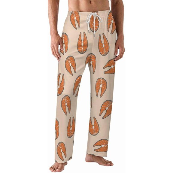 PRIYAL Mens PJ Pajama Pants Salmon Slices Arranged Bottoms Lounge Pants Sleepwear